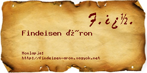 Findeisen Áron névjegykártya